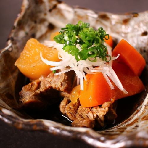 Softly stewed beef tongue