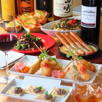 【Beat Trip満喫プラン♪】人気の串揚げや自家製料理も楽しめる!《全6品/2時間飲み放題付き》