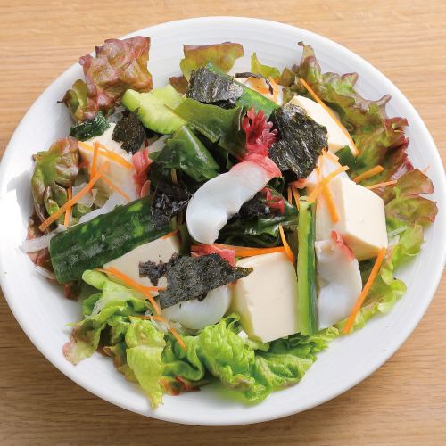 Octopus and cucumber tofu salad