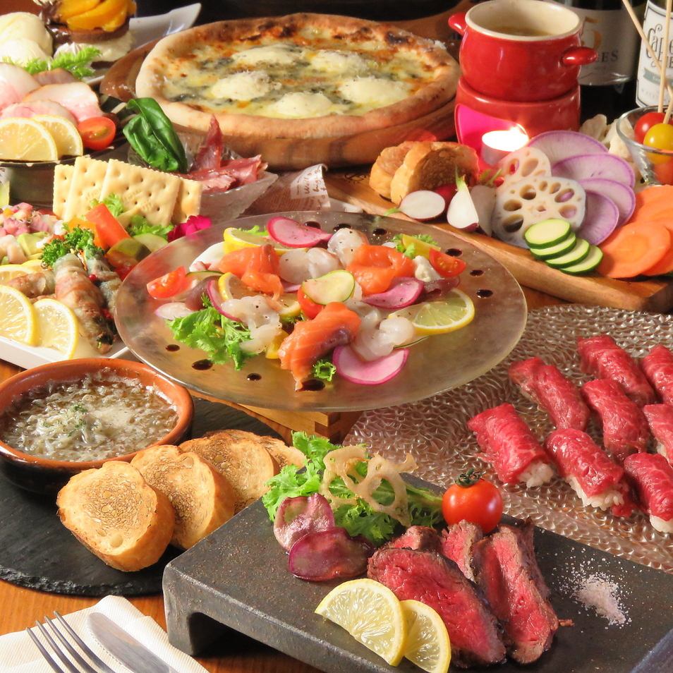 Special course for ladies' parties! Sparkling wine + choice of two main dishes♪