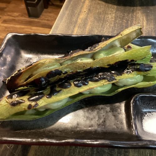 そら豆の炭焼き