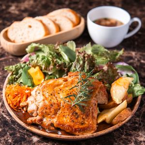 鶏もも肉のディアボラソテー