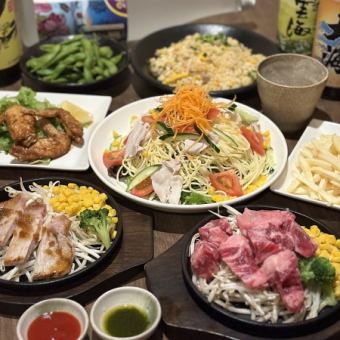 【☆1周年記念コース☆】◆当日OK◆≪２H飲み放題生ビール付≫名物『肉盛』付6品4000円(税込）