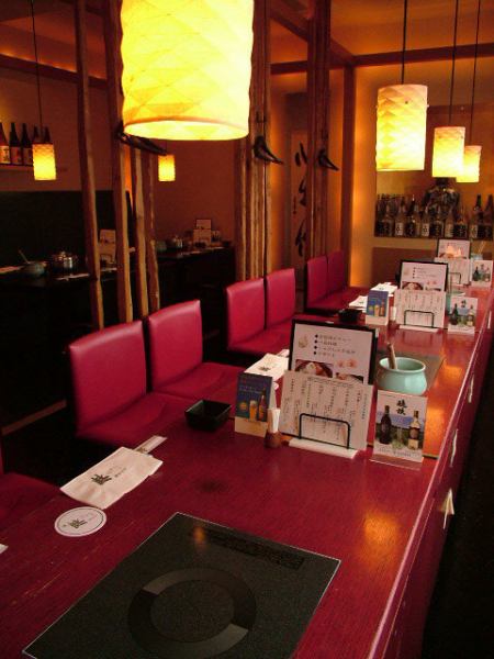 A popular counter table seat for couples.How about a lovely person and relaxing shabu-shabu?All you can eat course from 3000 yen