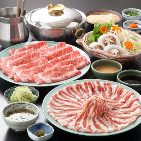 All-you-can-eat black pork (Kagoshima) and beef shabu