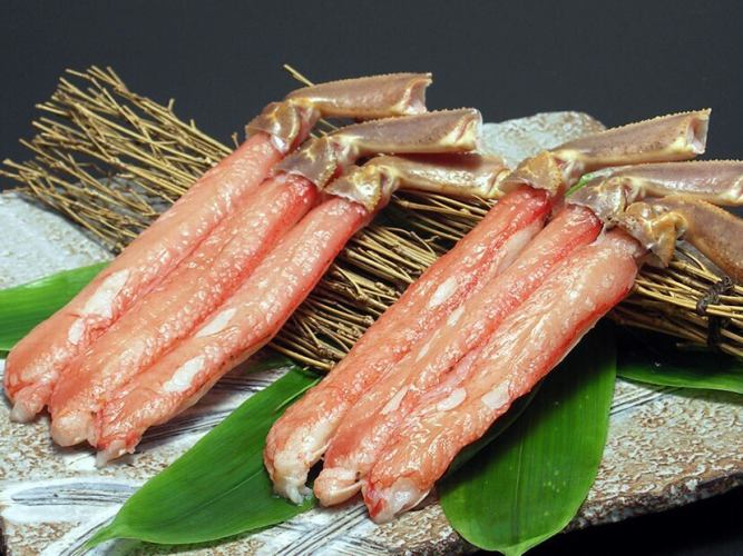 【ずわい蟹しゃぶ５本】と黒豚と牛しゃぶ食べ放題（ずわい蟹しゃぶは食べ放題ではございません