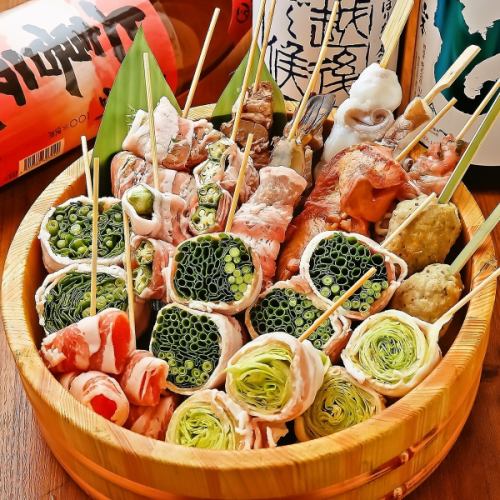 [Enjoy delicious vegetables♪] Creative robatayaki including vegetable wrapped skewers◆Available from 220 yen per piece