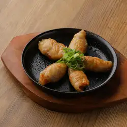 鉄板鶏皮餃子