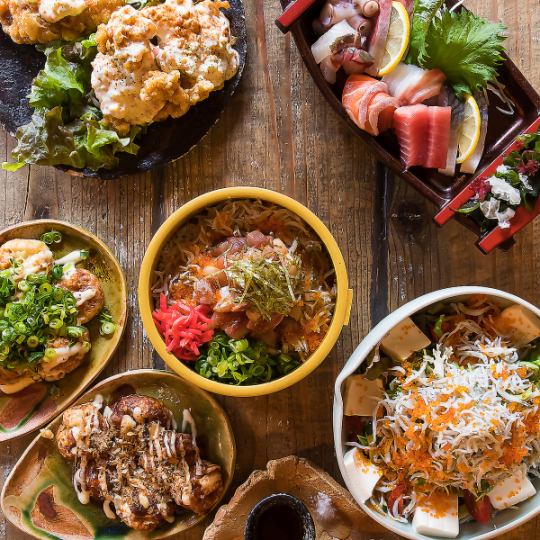 [Chicken Yakiniku Course] Includes 120 minutes of all-you-can-drink ◆ 10 dishes including 2 types of delicious grilled octopus and 6 types of grilled chicken for 4,000 yen