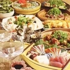[Manka's All-You-Can-Eat Course] 8 dishes including sashimi platter, seafood ajillo, mixed grilled dishes, and more ☆ 120-minute all-you-can-drink included