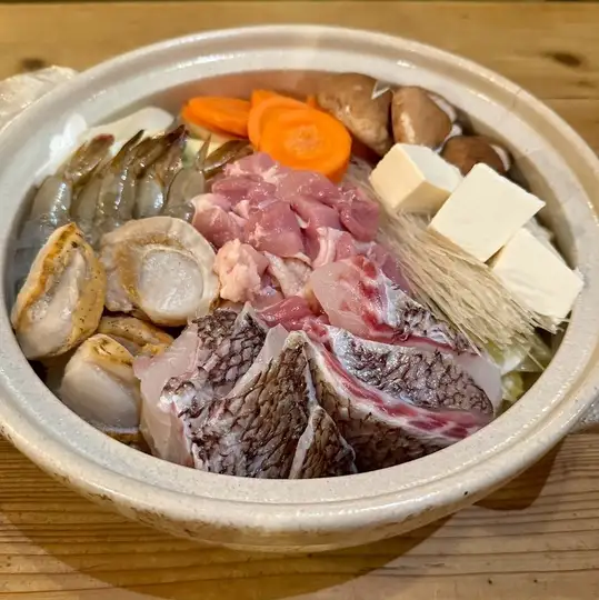 鰤(ブリ)、赤海老のしゃぶしゃぶ鍋★飲み放題150分(L.O120分)