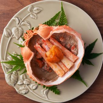 特大割引！豪華蟹尽くしコース【16500円→8250円】蟹寿司/蟹甲羅焼き/蟹の蒸し物etc