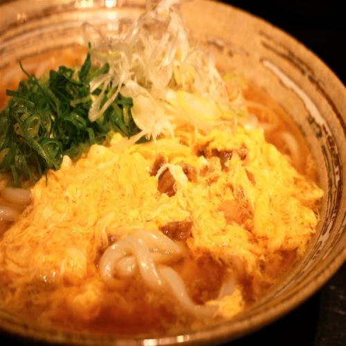 噂のかすうどん　卵とじ