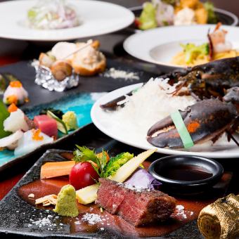 【人气】黑毛和牛+活龙虾套餐 9,889日元（含税）