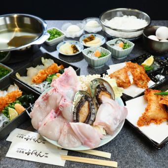 ≪ふぐ≫「ぶつ切りてっさコース」　てっさ・唐揚げ・てっちり等　全5品6000円