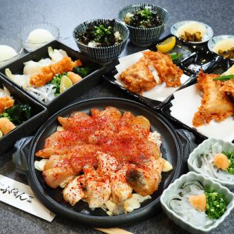 ≪ふぐ≫「陶板焼きふぐコース」　てっさ・唐揚げ・焼きふぐ等　全5品6000円