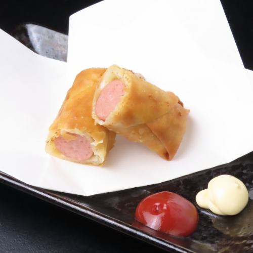 オリジナルチーズウィンナー春巻き