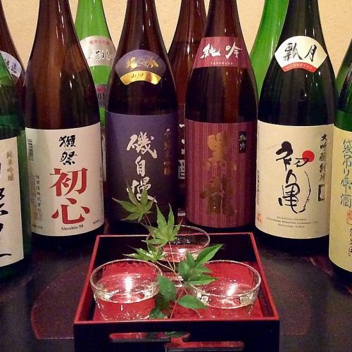 Comparison of three types of sake set