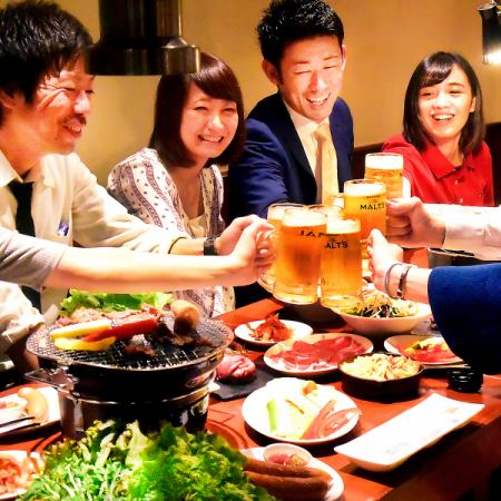 All-you-can-drink for 100 minutes for 1,700 yen! Have a party with Yakiniku♪