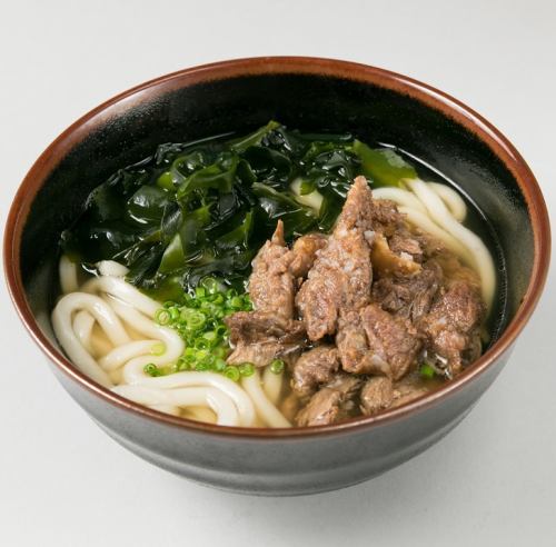 Meat and meat udon at a yakiniku restaurant
