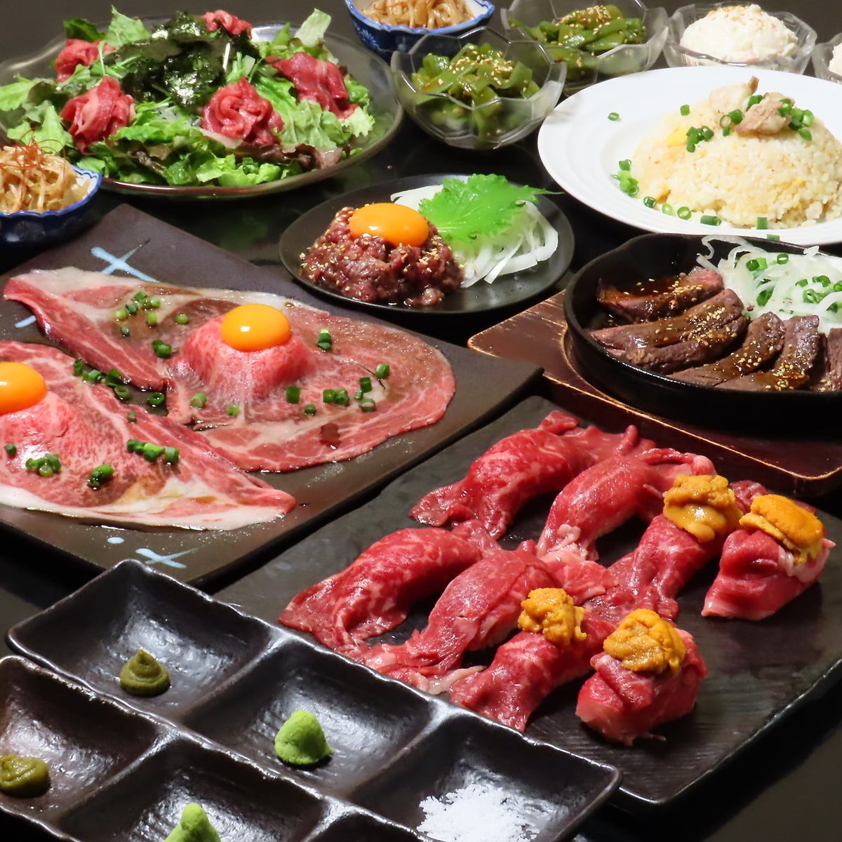 Enjoy the luxury of carefully selected Kuroge Wagyu beef and seafood "Extreme course" 7,000 yen