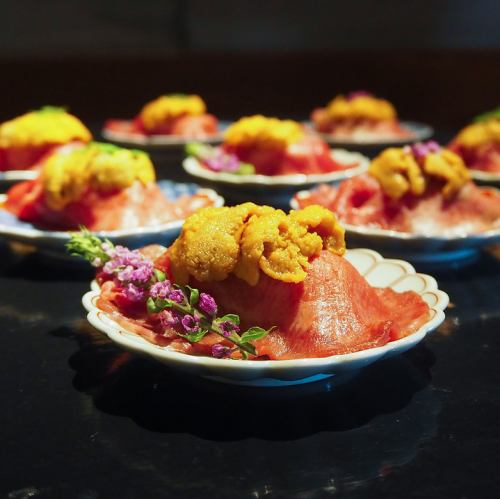 They are not only particular about Wagyu beef, but also about ingredients such as sea urchin delivered directly from Toyosu Market and fresh organic vegetables, with no compromise on quality.