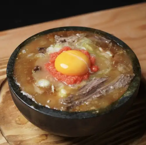 明太・肉豆腐