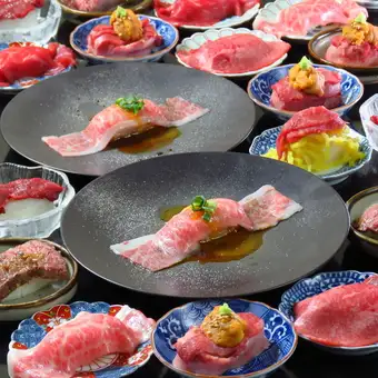 16-item all-you-can-eat Kuroge Wagyu beef sushi course (120 minutes) 5000 yen [Includes all-you-can-drink]