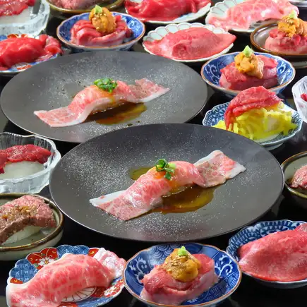 16品厳選黒毛和牛肉寿司食べ放題コース120分 5000円【飲み放題付き】