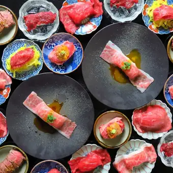[Cheapest course available only from 4pm to 5pm!] 3500 yen 90-minute all-you-can-eat course with 16 types of A5 Kuroge Wagyu beef sushi