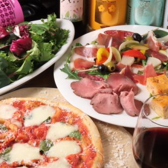 6 dishes including 3 types of carefully selected beef steak + super delicious beef stew + pizza + 2 hours [all you can drink] ⇒ 7000 yen (tax included)