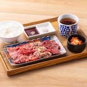 カルビハラミ定食(牛カルビ&牛上ハラミ&豚ハラミ)