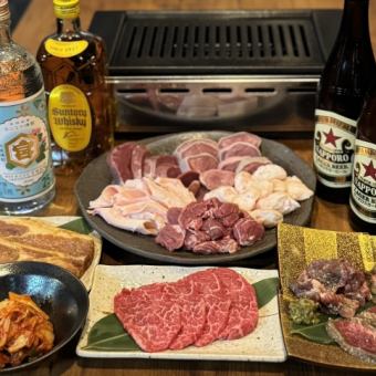 【150分飲み放題付き】牛タン塩麹漬け・贅豚・ホルモン五種 贅沢コース