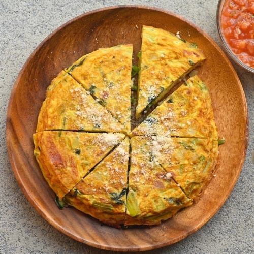 New Potato and Komatsuna Spanish Omelette