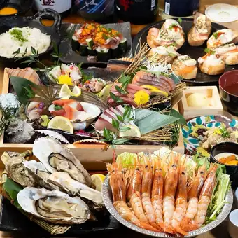 旨み抜群 海老しゃぶしゃぶ付【女子会・宴会に】貝と鮮魚のお造りも 濃厚海老しゃぶコース全16品