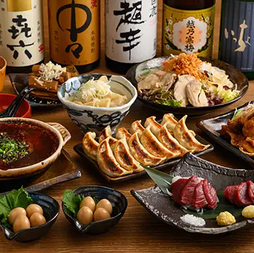 【焼餃子・水餃子・油淋鶏など】単品よりお得に♪120分飲み放題付全6品「梅」コース
