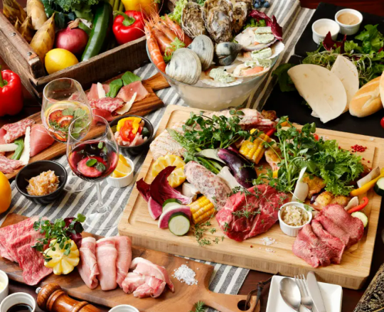 【150分飲み放題付】テラス限定!ラグジュアリーBBQ<全19品> 7,150円 宴会・合コン・飲み会・貸切