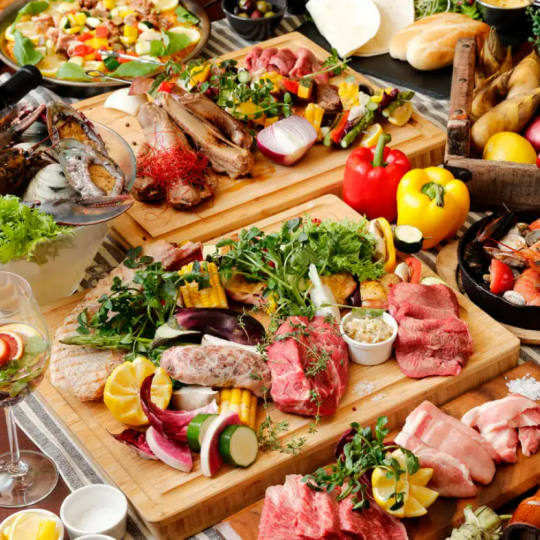 【150分飲み放題付】テラス限定! ラグジュアリーBBQ<全21品>8,250円 宴会・合コン・飲み会・貸切