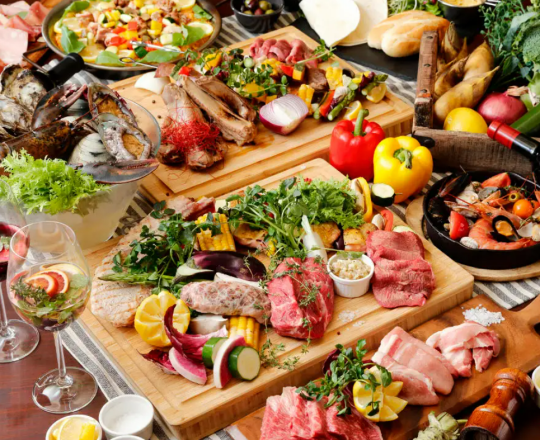 【150分飲み放題付】テラス限定! ラグジュアリーBBQ<全21品>8,250円 宴会・合コン・飲み会・貸切
