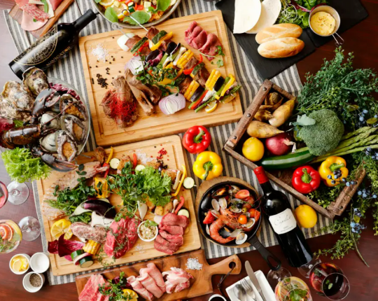 【150分 飲み放題付】テラス限定! ラグジュアリーBBQ<全26品> 10,450円 贅沢食材でご宴会