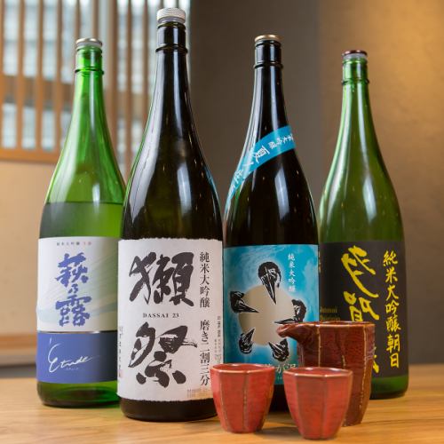 A variety of sake carefully selected to match the dishes