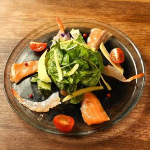 Shrimp and salmon carpaccio