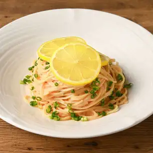 フレッシュレモンのめんたいチーズクリームパスタ