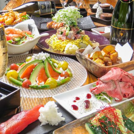 『大人の女子会コース』　34種のフードメニューから選べる♪3.5時間飲み放題付5500円→4500円