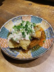 Chicken tempura with pickled ginger and tartar sauce