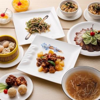 【錦春　お手軽Cコース】 フカヒレスープや青椒肉絲、酢豚がついた全8品3300円(税込)