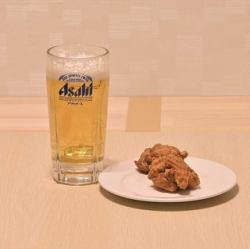 ビール+唐揚げ（2個）