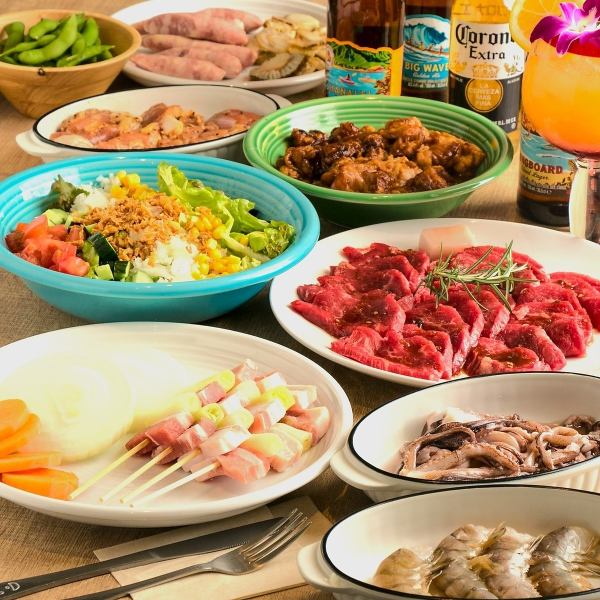 【大満足なコース各種ご用意しております！】BBQコースとオーナーこだわりの絶品ハワイアン料理
