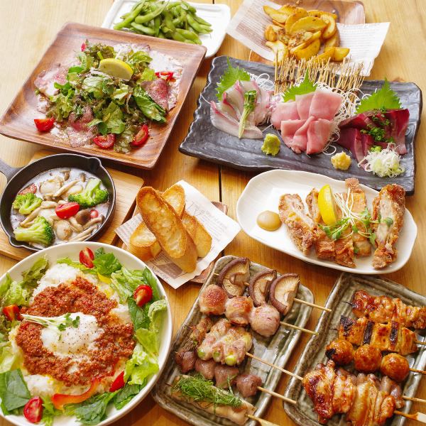 【各種ご宴会にオススメ◎】7品2時間飲み放題付4000円（税込）自慢の焼き鳥やアヒージョも◎