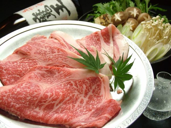 ☆歓送迎会イチ押し☆特撰国産霜降【牛鍋コース】2.5時間飲み放題付き6000円(税込)